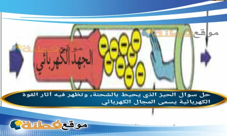 الحيز الذي يحيط بالشحنة، وتظهر فيه آثار القوة الكهربائية يسمى المجال الكهربائي