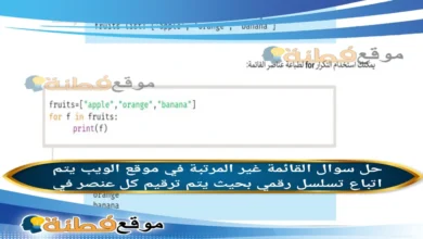 القائمة غير المرتبة في موقع الويب يتم اتباع تسلسل رقمي بحيث يتم ترقيم كل عنصر في القائمة
