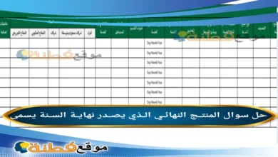 المنتـج النهائـي الـذي يصـدر نهايـة السـنة يسمى