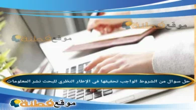 من الشروط الواجب تحقيقها في الإطار النظري للبحث نشر المعلومات