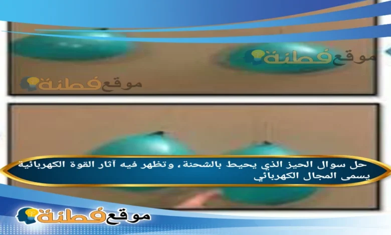 الحيز الذي يحيط بالشحنة، وتظهر فيه آثار القوة الكهربائية يسمى المجال الكهربائي