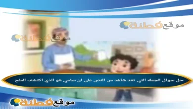 الجمله التي تعد شاهد من النص على ان سامي هو الذي اكتشف الملح