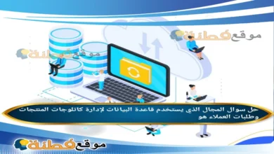 المجال الذي يستخدم قاعدة البيانات لإدارة كاتلوجات المنتجات وطلبات العملاء هو