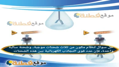 لنظام مكون من ثلاث شحنات موجبة، وشحنة سالبة واحدة، فإن عدد قوى التجاذب الكهربائية بين هذه الشحنات