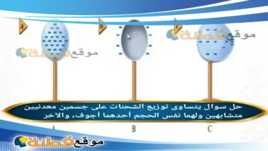 يتساوى توزيع الشحنات على جسمين معدنيين متشابهين ولهما نفس الحجم أحدهما أجوف، والآخر مصمت