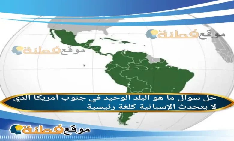 ما هو البلد الوحيد في جنوب أمريكا الذي لا يتحدث الإسبانية كلغة رئيسية؟