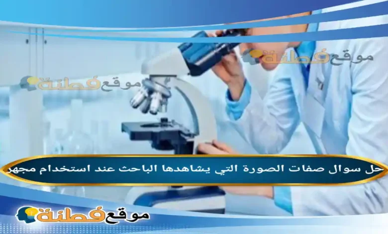 صفات الصورة التي يشاهدها الباحث عند استخدام مجهر