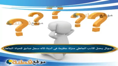 يحتل الأدب الجاهلي منزلة عظيمة في أدبنا؛ لأنه سجل صادق للحياة الجاهلية.