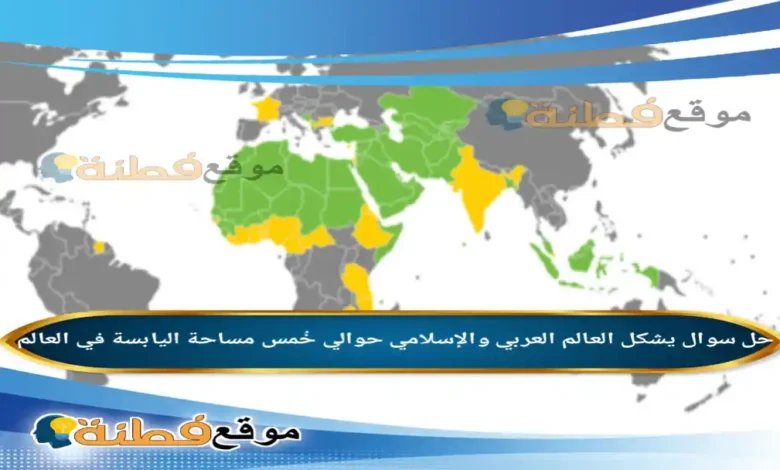 يشكل العالم العربي والإسلامي حوالي خُمس مساحة اليابسة في العالم