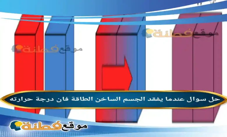 عندما يفقد الجسم الساخن الطاقة فان درجة حرارته