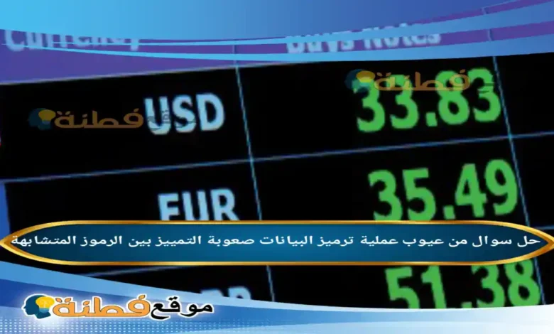 من عيوب عملية ترميز البيانات صعوبة التمييز بين الرموز المتشابهة