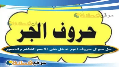 حروف الجر تدخل على الاسم الظاهر والضمير
