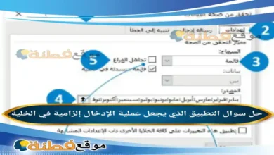 التطبيق الذي يجعل عملية الإدخال إلزامية في الخلية