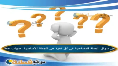 الجملة المفتاحية في كل فقرة هي الجملة الأساسية. صواب خطأ