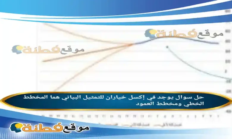 يوجد في إكسل خياران للتمثيل البياني هما المخطط الخطي ومخطط العمود