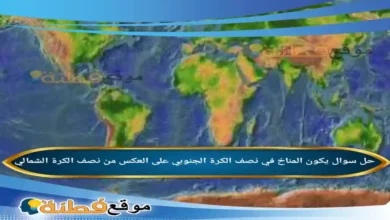 يكون المناخ في نصف الكرة الجنوبي على العكس من نصف الكرة الشمالي