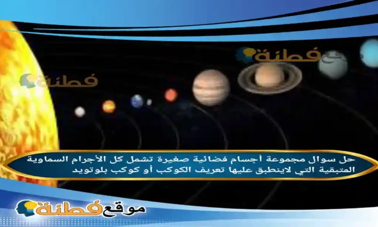 مجموعة أجسام فضائية صغيرة تشمل كل الأجرام السماوية المتبقية التي لاينطبق عليها تعريف الكوكب أو كوكب بلوتويد