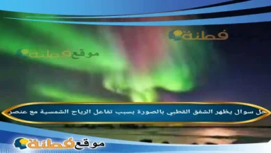 يظهر الشفق القطبي بالصورة بسبب تفاعل الرياح الشمسية مع عنصر