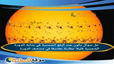 يكون عدد البقع الشمسية في بداية الدورة الشمسية قليلا ً مقارنة بعددها في منتصف الدورة