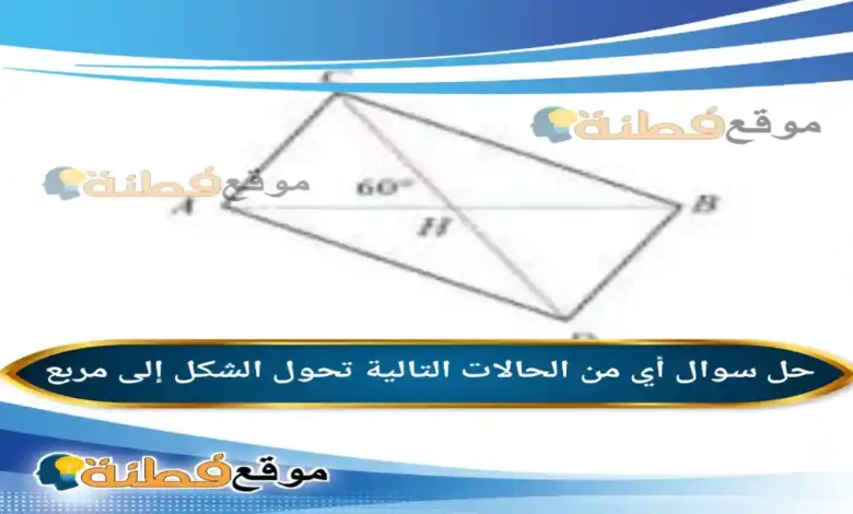 أي من الحالات التالية تحول الشكل إلى مربع