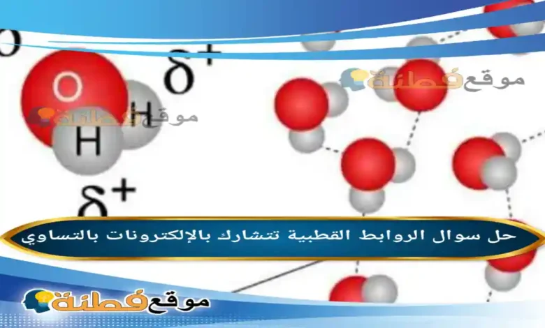 الروابط القطبية تتشارك بالإلكترونات بالتساوي