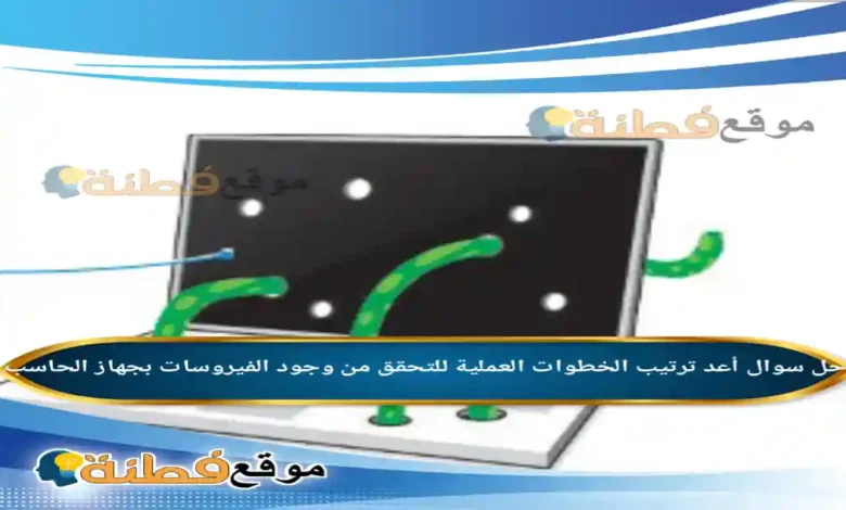 أعد ترتيب الخطوات العملية للتحقق من وجود الفيروسات بجهاز الحاسب