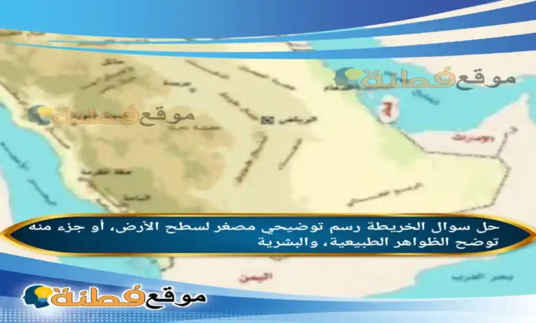 الخريطة رسم توضيحي مصغر لسطح الأرض، أو جزء منه توضح الظواهر الطبيعية، والبشرية.
