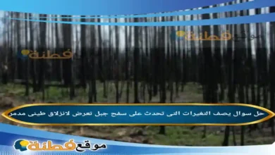 يصف التغيرات التى تحدث على سفح جبل تعرض لانزلاق طينى مدمر