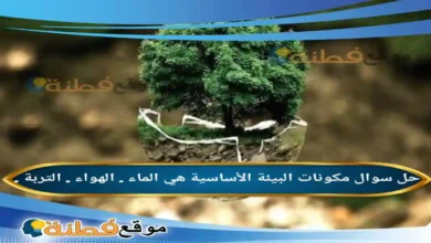 مكونات البيئة الأساسية هي الماء . الهواء . التربة .