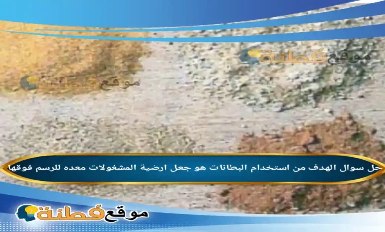 الهدف من استخدام البطانات هو جعل ارضية المشغولات معده للرسم فوقها