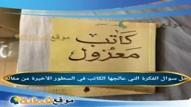 الفكرة التي عالجها الكاتب في السطور الأخيرة من مقاله