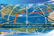 خطوط الطول هي المسافة بين خط الاستواء وأي نقطة على سطح الأرض شمالا وجنوبا.