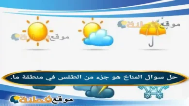 المناخ هو جزء من الطقس في منطقة ما. صواب خطأ