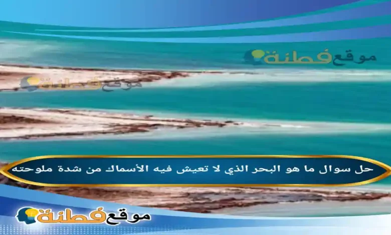 ما هو البحر الذي لا تعيش فيه الأسماك من شدة ملوحته