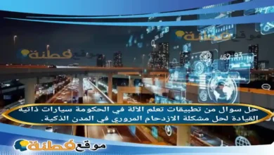 من تطبيقات تعلم الآلة في الحكومة سيارات ذاتية القيادة لحل مشكلة الازدحام المروري في المدن الذكية.