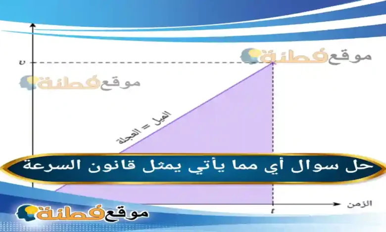أي مما يأتي يمثل قانون السرعة