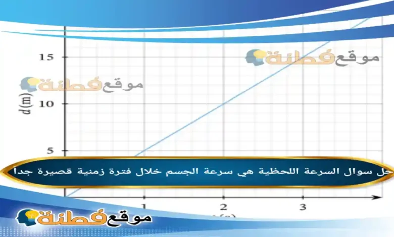 السرعة اللحظية هي سرعة الجسم خلال فترة زمنية قصيرة جداً