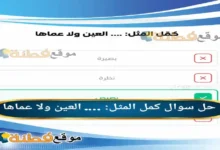 كمل المثل: …. العين ولا عماها