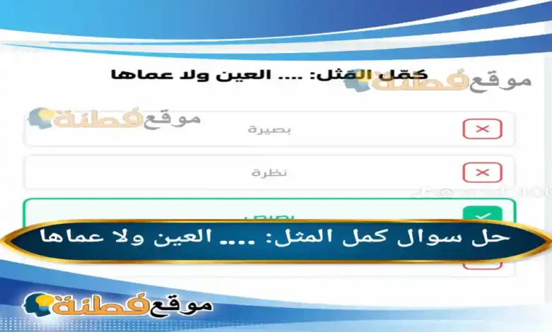 كمل المثل: …. العين ولا عماها