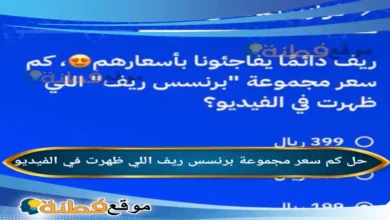 كم سعر مجموعة برنسس ريف اللي ظهرت في الفيديو