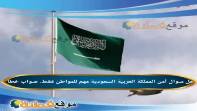 أمن المملكة العربية السعودية مهم للمواطن فقط. صواب خطأ