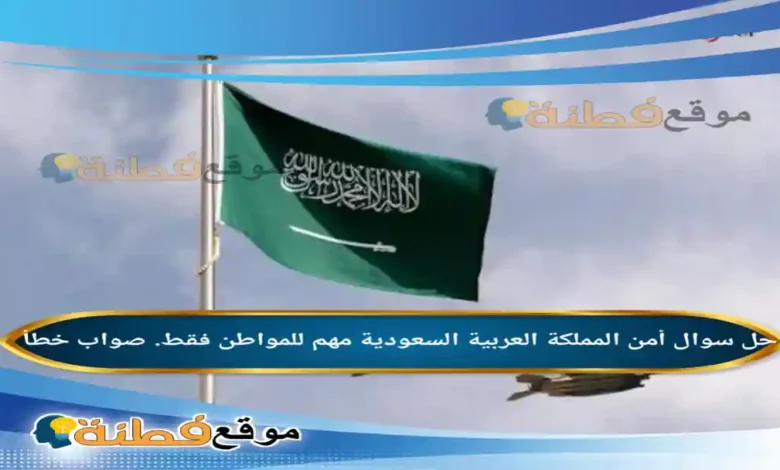 أمن المملكة العربية السعودية مهم للمواطن فقط. صواب خطأ