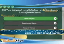 من سجل هدفاً بالرأس ضد إيطاليا في دور المجموعات من FIFA World CupTM لعام 2002