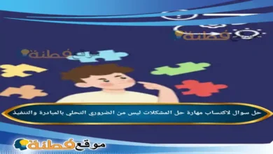 لاكتساب مهارة حل المشكلات ليس من الضروري التحلي بالمبادرة والتنفيذ