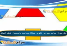 ساعد عمر في تكوين شكلاً سداسياً باستعمال قطع النماذج