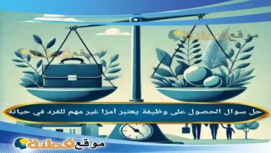 الحصول على وظيفة يعتبر أمرًا غير مهم للفرد في حياته.