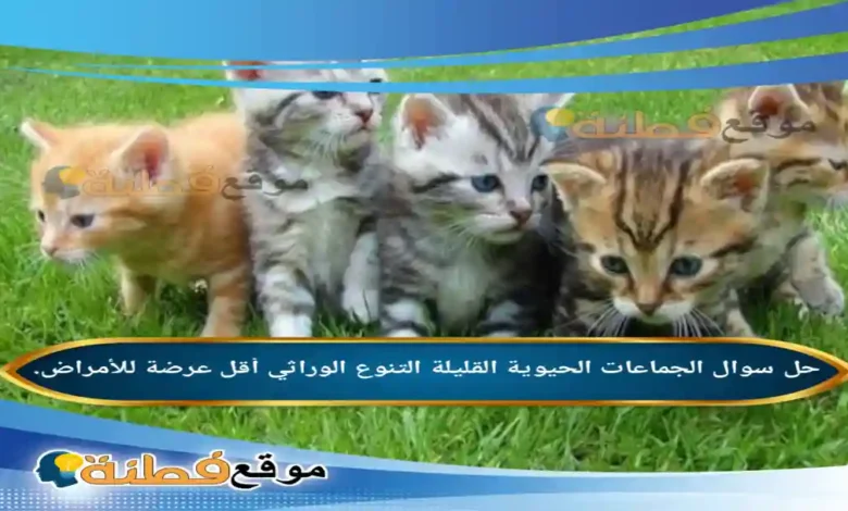 الجماعات الحيوية القليلة التنوع الوراثي أقل عرضة للأمراض.