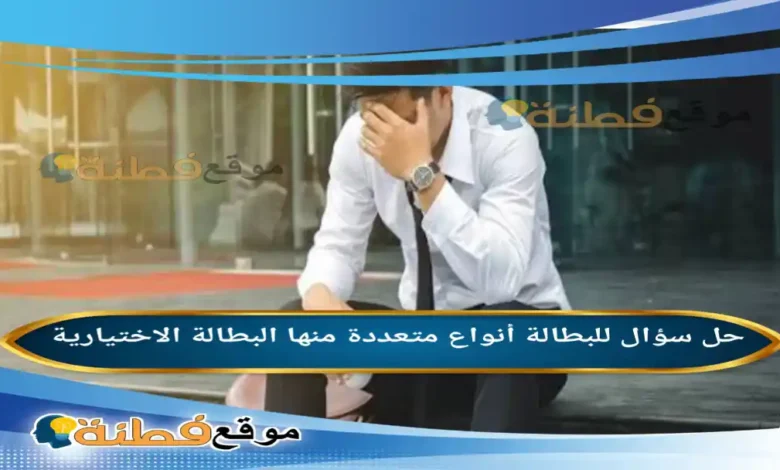 للبطالة أنواع متعددة منها البطالة الاختيارية