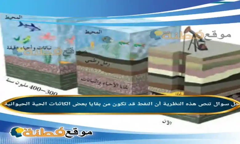 تنص هذه النظرية أن النفط قد تكون من بقايا بعض الكائنات الحية الحيوانية