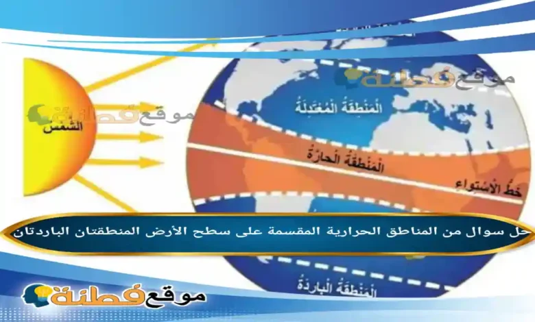 من المناطق الحرارية المقسمة على سطح الأرض المنطقتان الباردتان